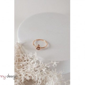 14k rose gold Zircon and diamond ring ( Champagne brown)